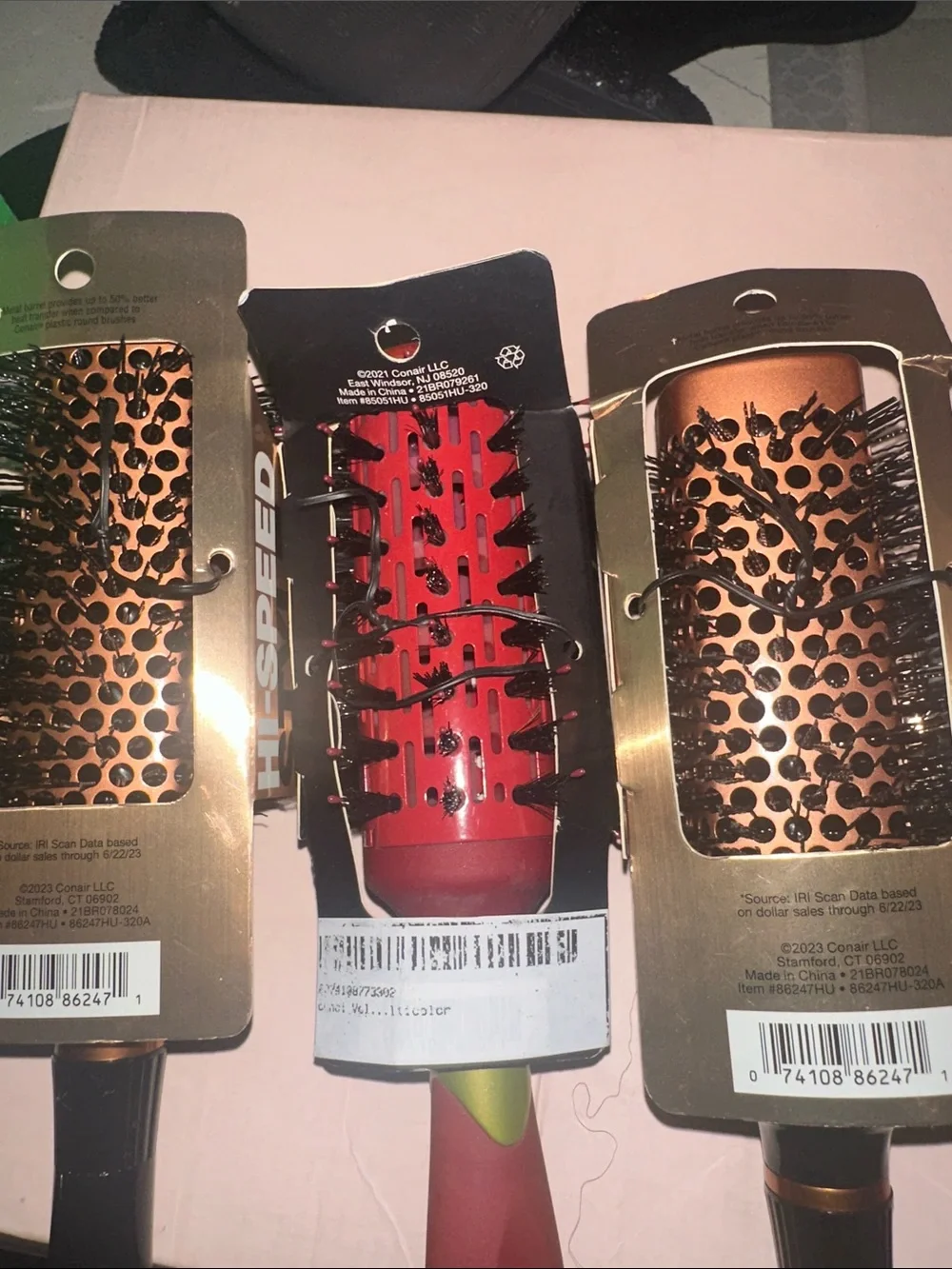 Conair Red and Green Natural Shine Booster Round Hair Brush - Blow-Dry Styling